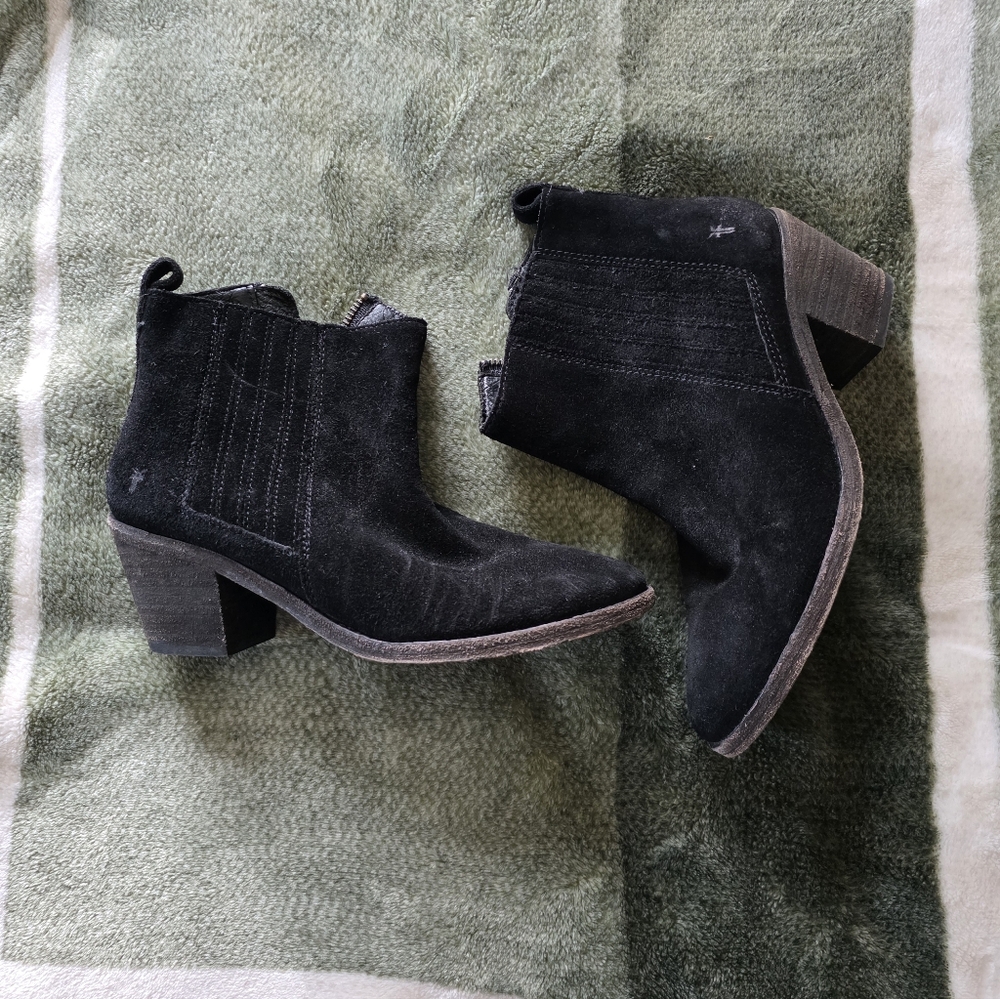 Black Suede Ankle Boots Sz 7B